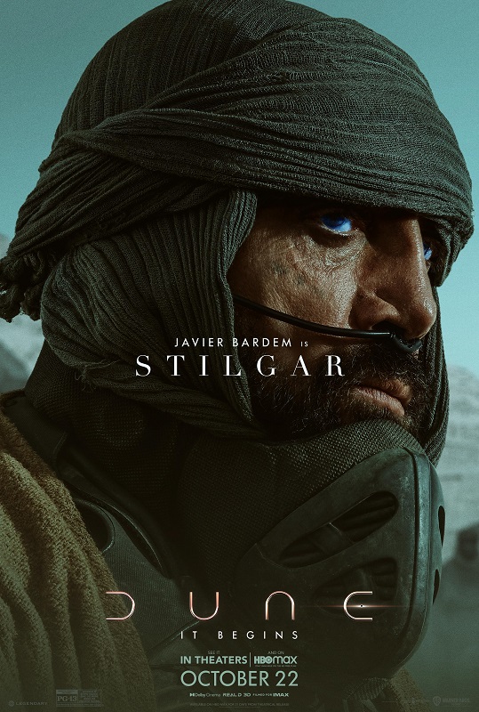 Dune character poster featuring Javier Bardem as Stilgar