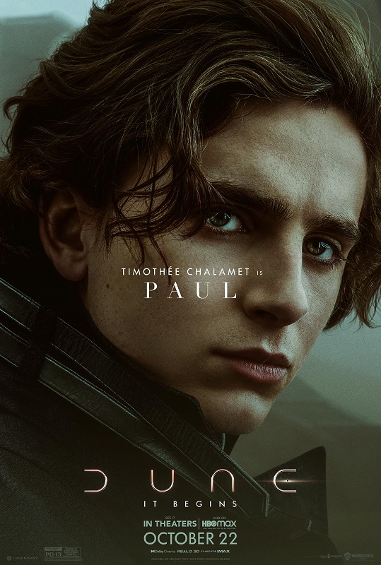Dune character poster featuring Timothée Chalamet as Paul