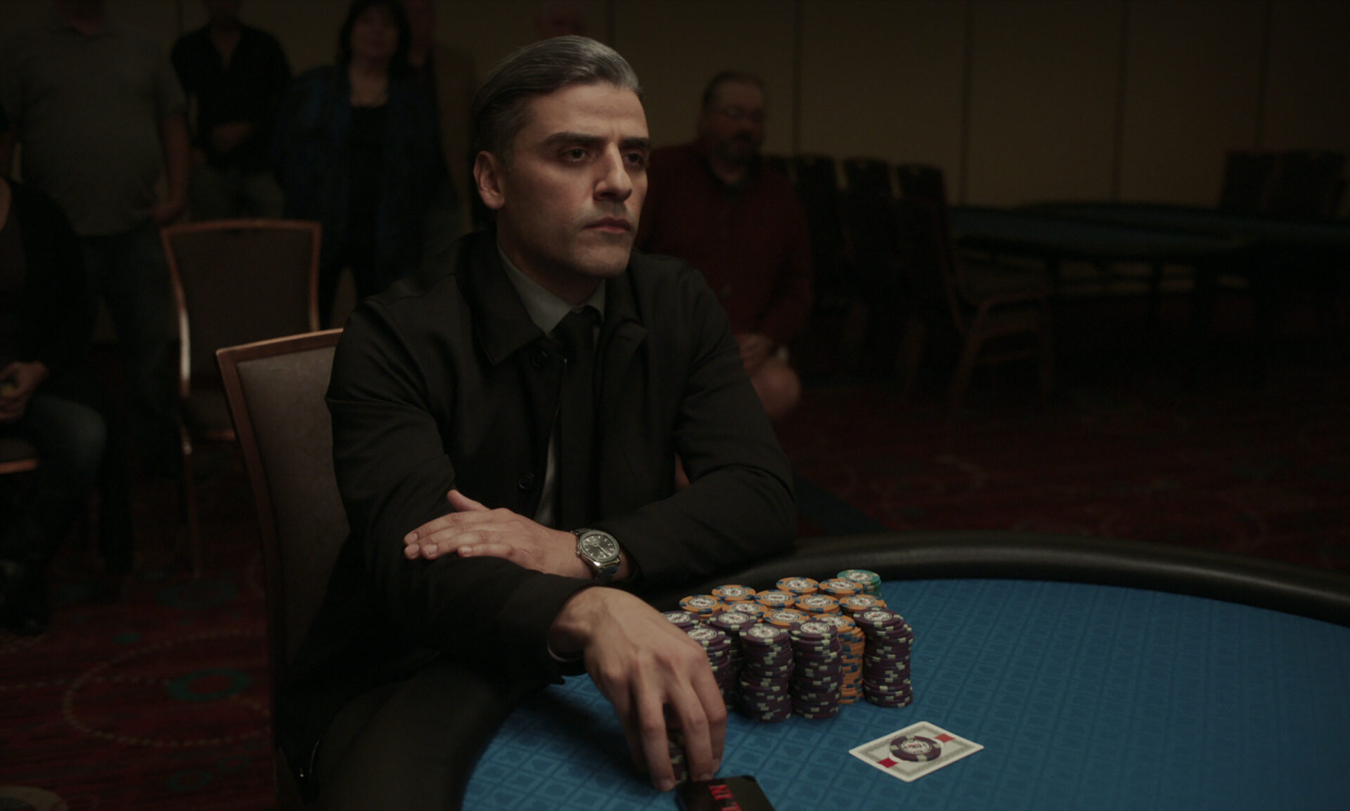 THE CARD COUNTER Still of Oscar Isaac as William Tell