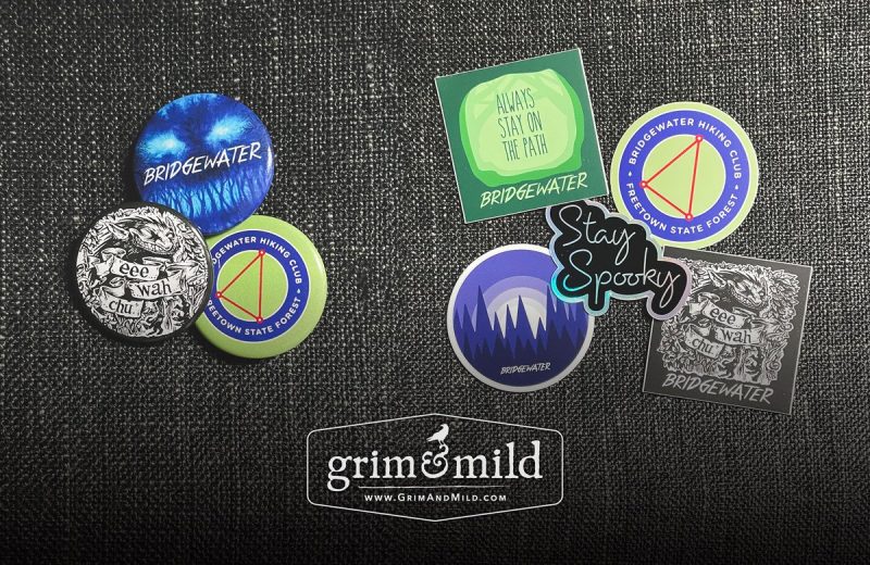 bridgewater pins and stickers